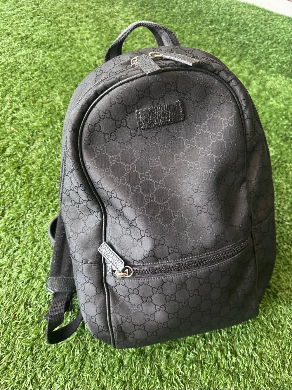 Gucci Men's Gray GG Monogram Backpack